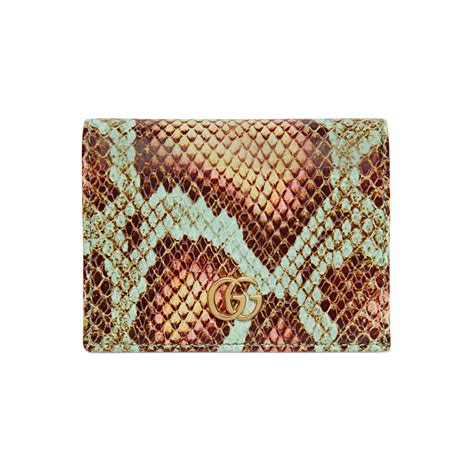 Gucci Python Card Case Wallet With Double G Precious